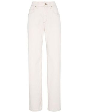 Brunello Cucinelli Casual Five-Pocket Ankle Trousers - White