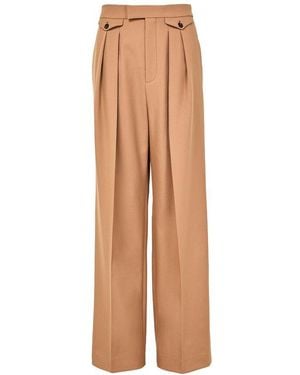 Chloé Straight Pleated Pants - Brown