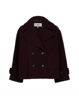 Chloé Double Breasted Coat - Purple
