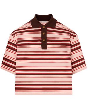 Moncler Striped Polo Shirt - Red