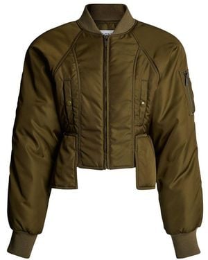Balmain Zip-Up Bomber Jacket With 3 Pockets - Green