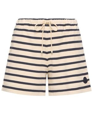 Moncler Striped Shorts - Natural