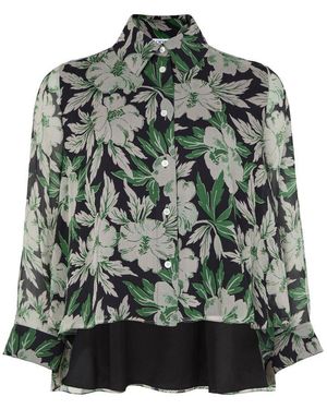 Loewe Floral Print Silk Shirt - Green