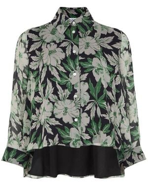Loewe Floral Print Silk Shirt - Green