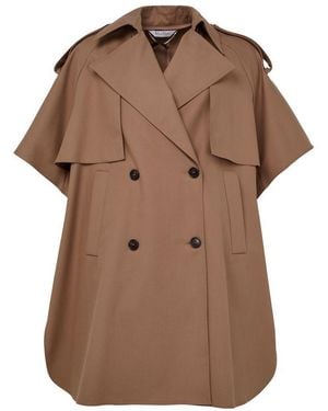 Max Mara Double-Breasted Cape - Brown