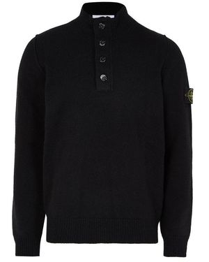 Stone Island Pullover Mit Logoaufnäher - Schwarz