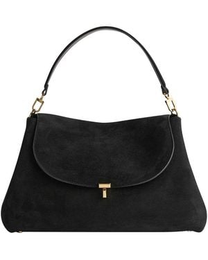 TOTEME Sacoche-Tasche T-Lock Aus Wildleder - Schwarz