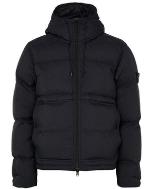 Stone Island Kapuzen Daunenjacke - Blau