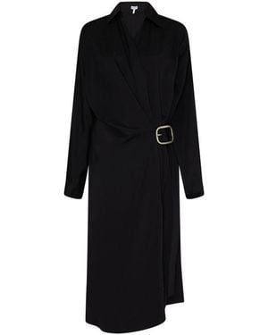 Loewe Belted Midi Dress - Black