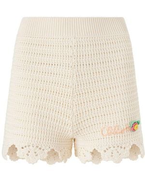 Chloé Crocheted Cotton Shorts - Natural