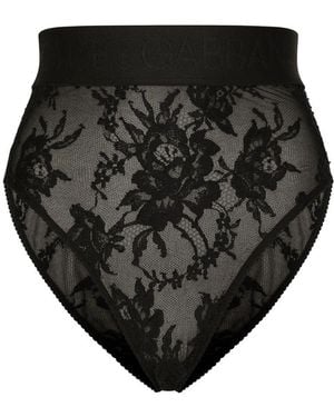 Dolce & Gabbana High-Waist Lace Briefs - Black