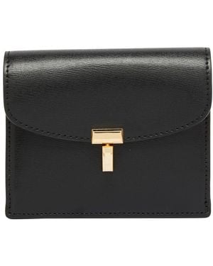TOTEME T-Lock Leather Card Holder - Black