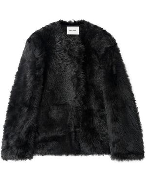 Soft Goat Veste Courte En Fourrure - Noir