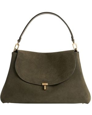 TOTEME Sacoche-Tasche T-Lock Aus Wildleder - Grün