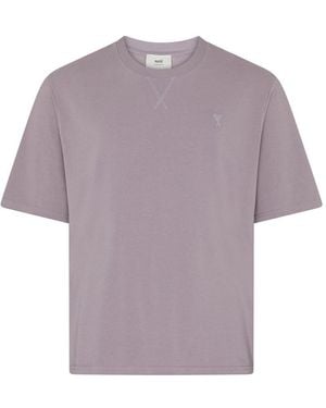 Ami Paris Short-Sleeved T-Shirt - Purple