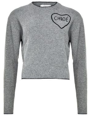 Chloé Pullover Mit Logo - Grau