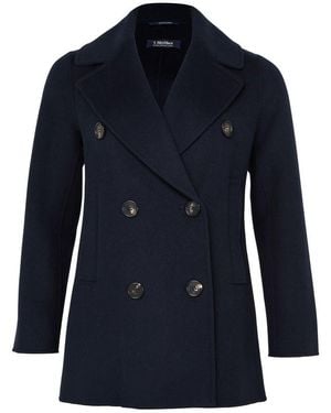 Max Mara Double Breasted Caban - Blue