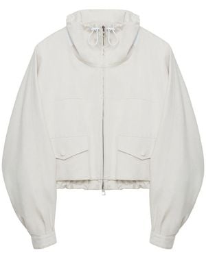 Loewe Cotton And Silk Zip-Up Jacket - Gray