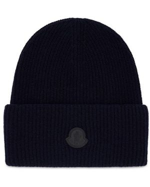Moncler Mütze Mit Logo - Blau