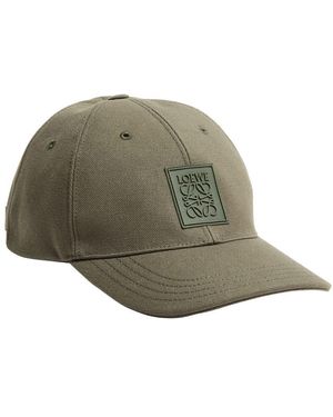 Loewe Cap Mit Patch Aus Canvas - Grün