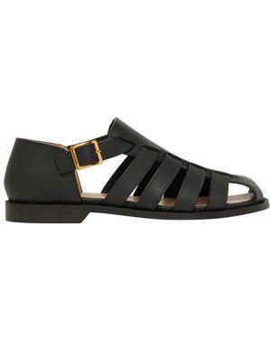Loewe Sandalen Campo aus Leder - Schwarz