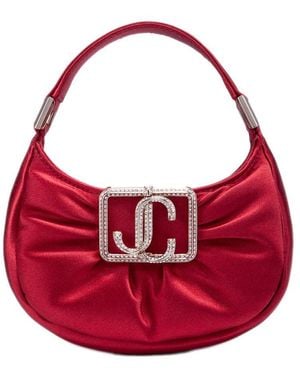 Jimmy Choo Mini Sac Hobo Edie En Satin - Rouge