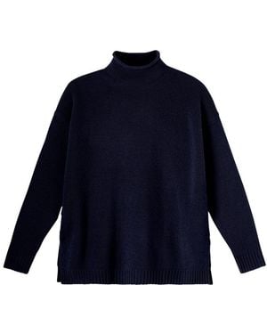 Bompard Weiter Pullover Aus Kaschmir Mit Stehkragen - Blau