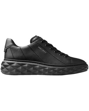 Jimmy Choo Diamond Light/f Leather Sneaker - Black