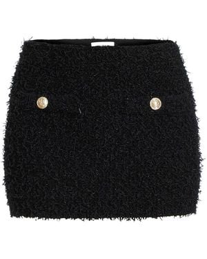 Balmain Two-Button Knitted Mini Skirt - Black