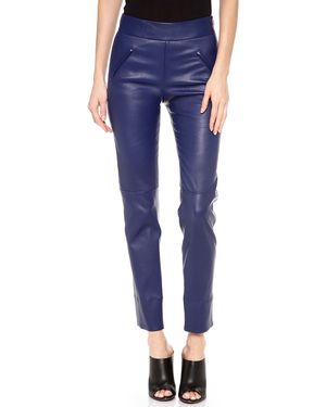 Maison Ullens Stretch Leather Pants Dark Purple