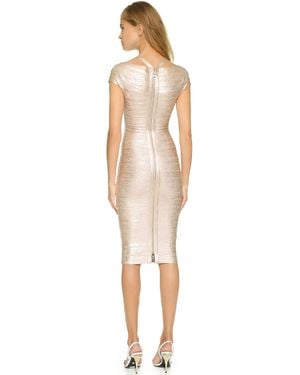 Hervé Léger Kelis Dress - Rose Gold Combo - Pink