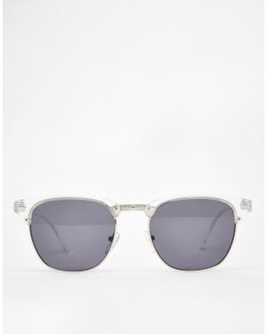 ASOS Clubmaster Sunglasses With Clear Frame - Gray