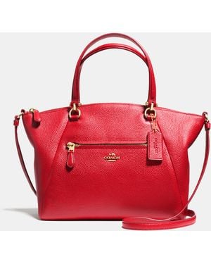 COACH Prairie Satchel In Pebble Leather - Red