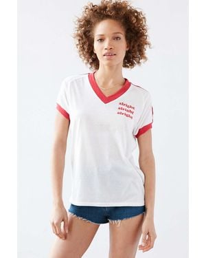 Camp Collection Alright V-neck Ringer Tee - White