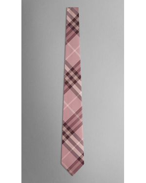 Burberry Check Silk Tie - Pink