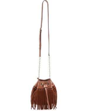 Diane von Furstenberg Disco Fringe Bucket Bag - Beet - Brown
