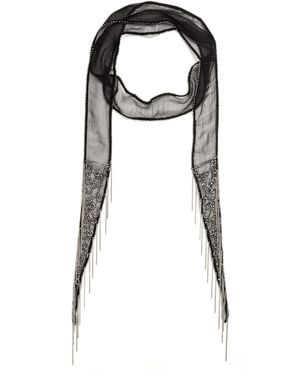 Chan Luu Beaded Chain Fringe Scarf - Black