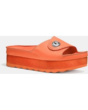 COACH Turnlock Shower Slide - Orange