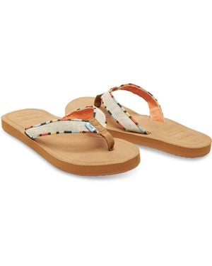 TOMS Natural Burlap Women's Solana Flip-flops