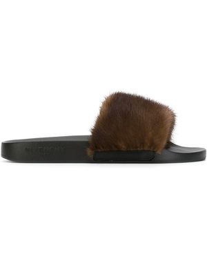Givenchy Mink Fur Slides - Black