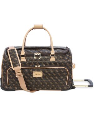 Guess Logo Affair Dlx Rolling Duffel - Brown