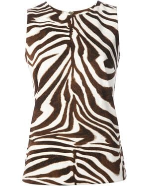 MICHAEL Michael Kors Zebra Print Top - Brown