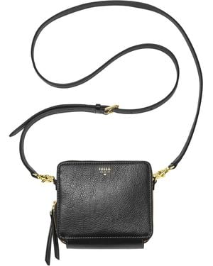Fossil Sydney Leather Mini Organizer Crossbody - Black
