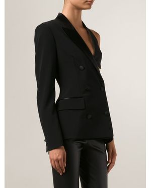 Jean Paul Gaultier One-Sleeve Bra-Inset Jacket - Black