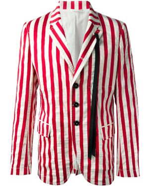 Ann Demeulemeester Striped Blazer - Red