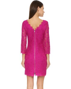 chinese dress ladies Diane Von Furstenberg DVF Red Floral Beaded Lace Dress  House Of Huntington