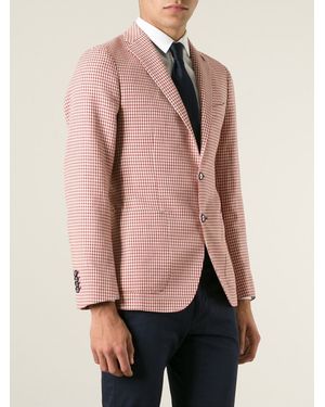 Tagliatore Houndstooth Blazer - Red
