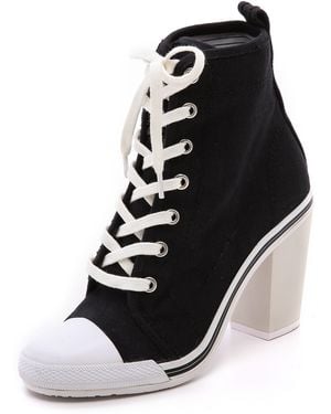Black high heel sneakers deals