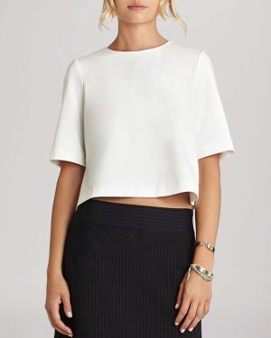 BCBGeneration  Boxy Crop Top - White