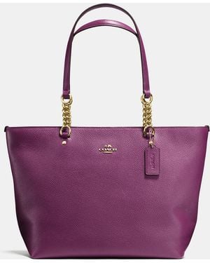 COACH Sophia Tote In Pebble Leather - Metallic